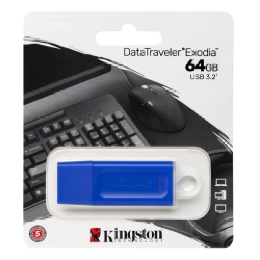 Memoria Flash USB Kingston DataTraveler Exodia 64GB USB 3.2 Azul Imagen principal del producto