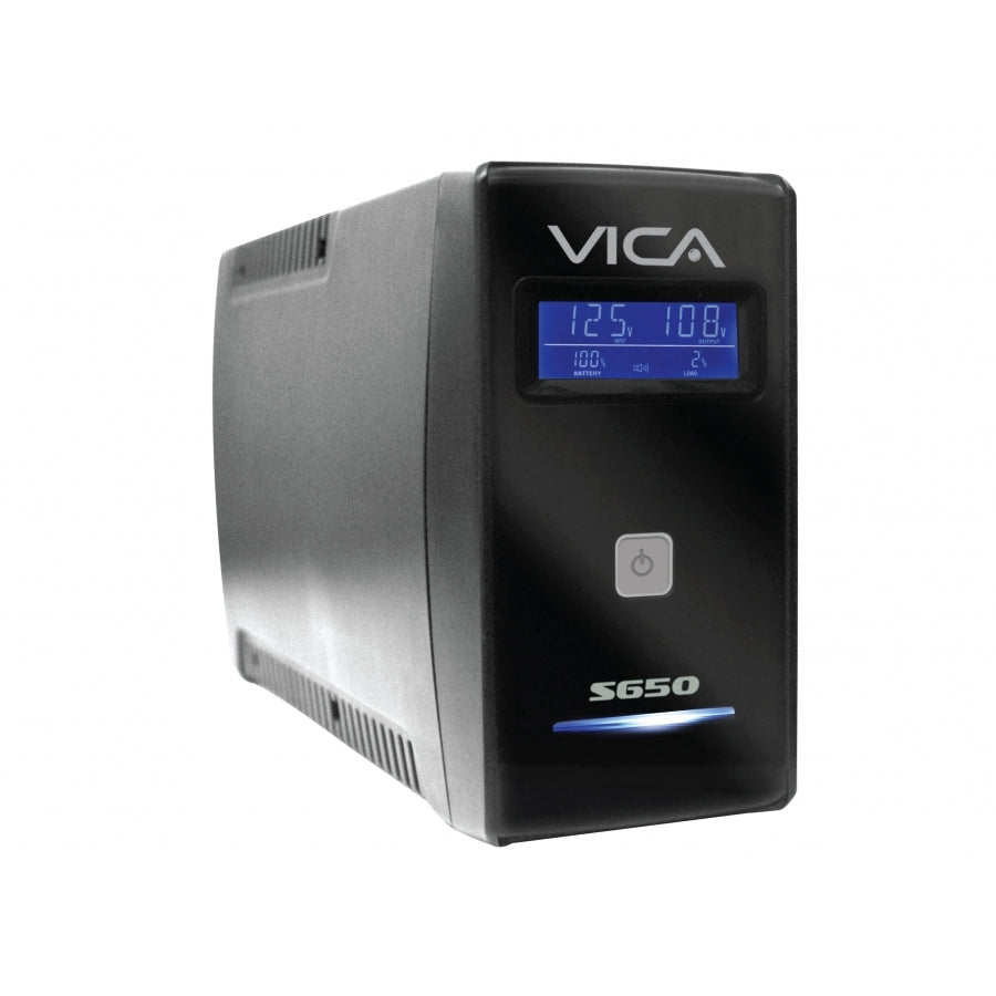 No Break Interactivo VICA S650 650VA 360W - 8 Tomas, Pantalla LCD, Breaker Térmico