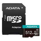Memoria ADATA Micro SDXC 512GB UHS-I Clase 10 V30 A2 con Adaptador