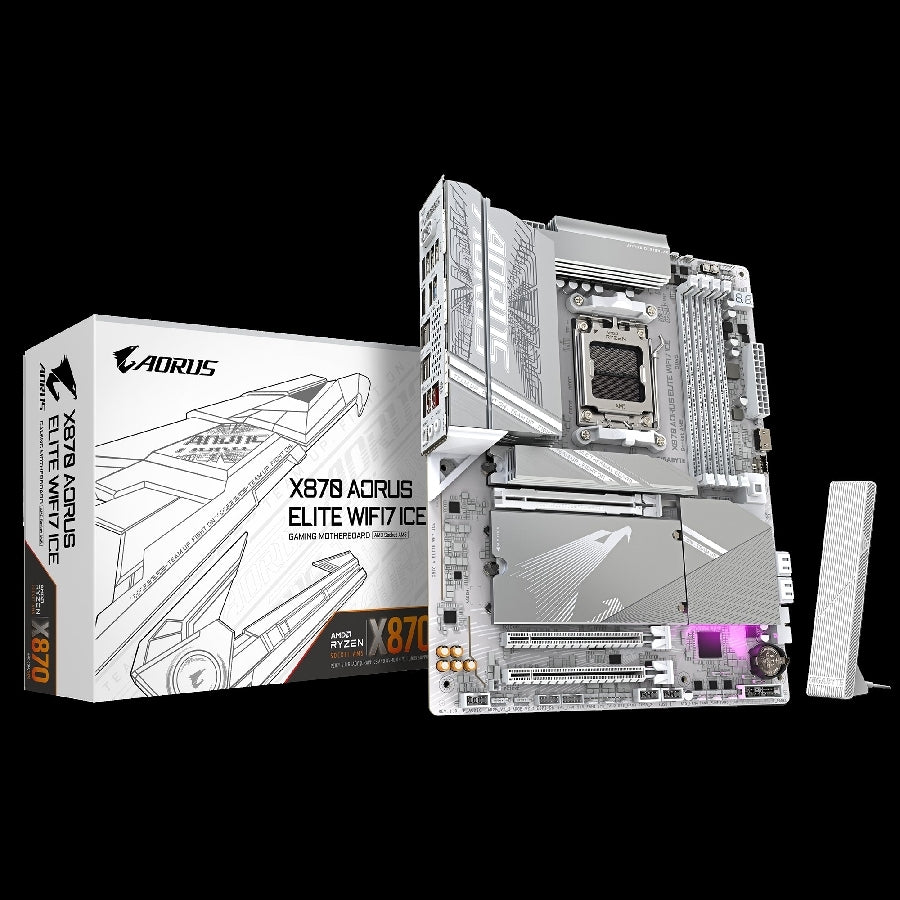 Tarjeta Madre Gigabyte X870 A Elite WF7 Ice Socket AM5 DDR5 WiFi 7 PCIe 5.0