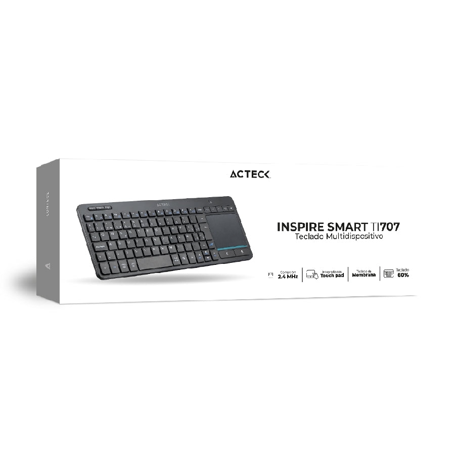 Teclado Acteck Inspire Smart TI707 Inalámbrico - Multidispositivo Bluetooth USB