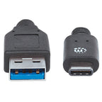 Cable USB 3.1 Manhattan 353373 Tipo-C a Tipo-A 1.0M Negro