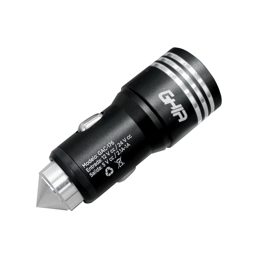 Cargador para Auto GHIA GAC-176 - 2 Puertos USB, Protección Inteligente