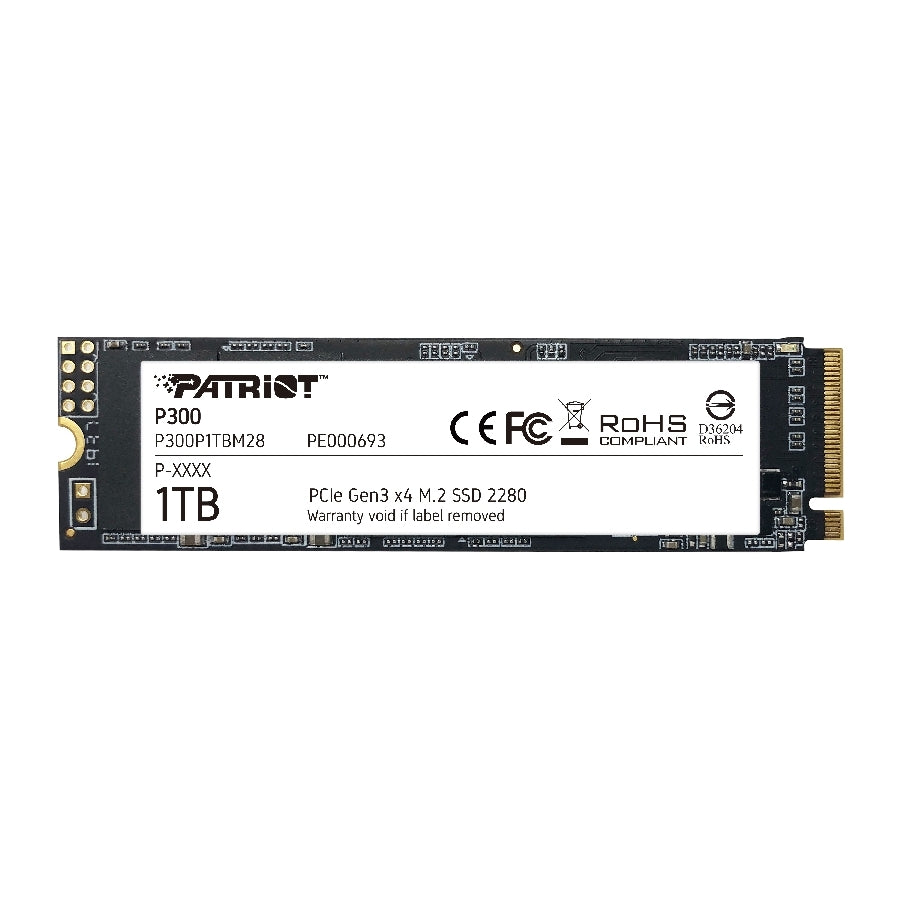 SSD Patriot P300 1TB M.2 NVMe PCIe Gen 3 - 2100 MB/s Lectura