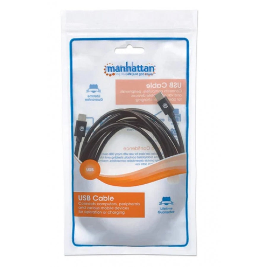 Cable USB-C Manhattan 354882 - 3M, 60W, USB 2.0 Alta Velocidad