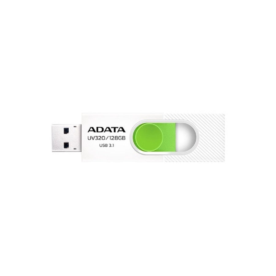 Memoria USB ADATA UV320 128GB USB 3.2 Retráctil Blanco-Verde