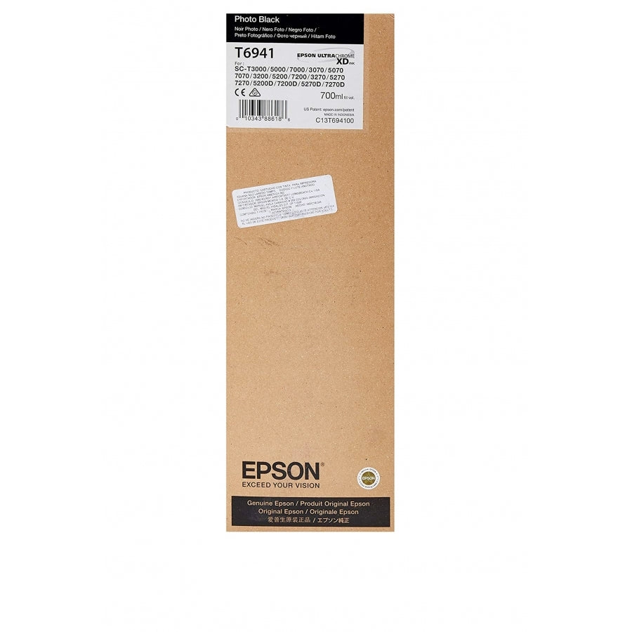 Cartucho Epson T694100 Negro Photo 700ml - Tinta UltraChrome XD para Plotters