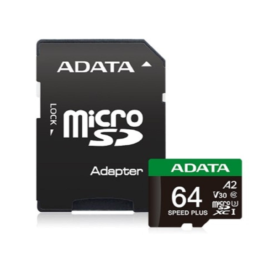 Memoria ADATA microSDXC Speed Plus 64GB Clase 10 - Con Adaptador